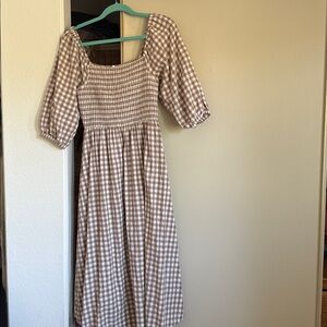 Neuflora gingham cotton/linen dress in Medium